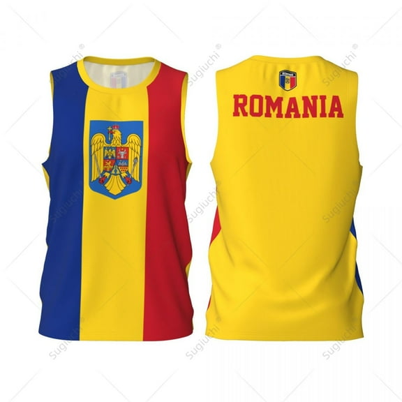 Romania Flag Men Basketball Sports Jersey Running Fitness Multifunction Sleeveless tshirt Exclusive Custom Name Nunber