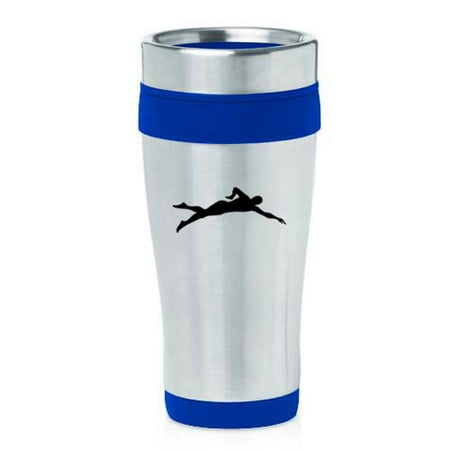 

16oz Insulated Stainless Steel Travel Mug Swimmer (Blue )