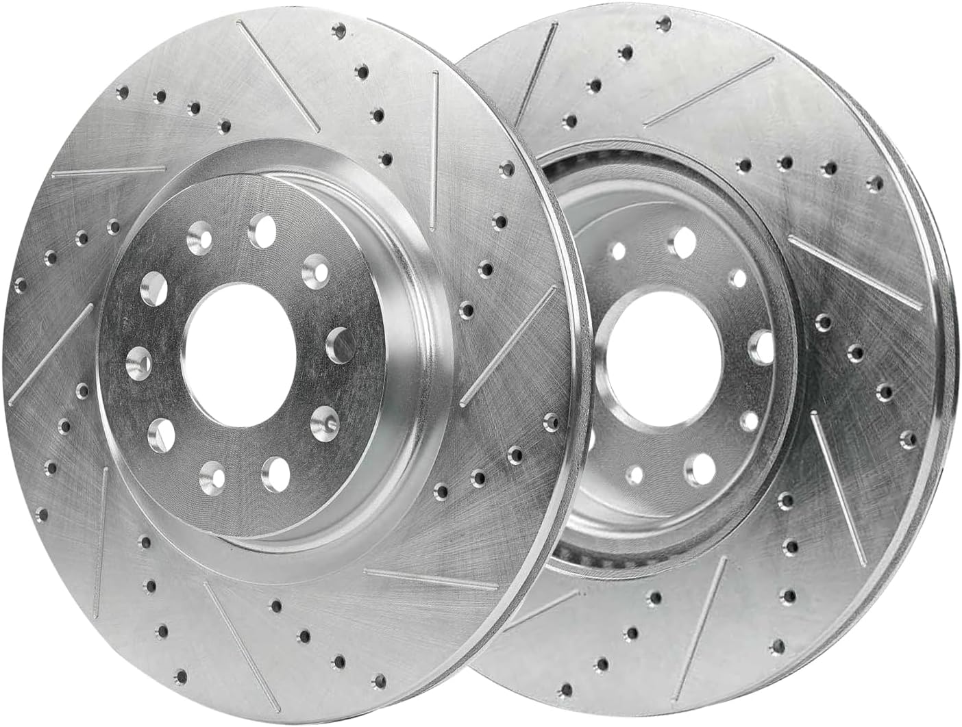 Detroit Axle - Front Brake Rotors for 2016-2024 Chevrolet Camaro, 2020-2025 Cadillac CT5, 2016-2019 CT6, 2014-2019 CTS, Drilled and Slotted Brake Rotors: 13.58" Front Rotor