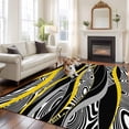 thumbnail image 3 of Yellow Black Stripes Area Rug 6x9 Washable Rug Non Slip Modern Grey Ombre Abstract Striped Large Area Rug Soft Stainresistant Indoor Floor Carpet for Living Room Bedroom Home Office Dining Room, 3 of 8