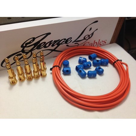 George L's 155 Pedalboard Effects Cable Kit .155 Orange & Blue / GOLD - 10/10/10