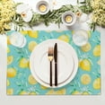 thumbnail image 2 of Yello Lemon Fruit Placemats Set of 4, Blue Floor Washable Dining Mat, Rectangle Linen 12 x 18in Non Slip Place Mat for Kitchen Dining Party Decoration, 2 of 6