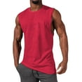 thumbnail image 1 of Chaleco deportivo holgado con abertura grande para hombre - Chaleco de fitness sin mangas de algodón alargado estilo hip hop, 1 of 3