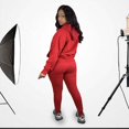 thumbnail image 3 of Women Solid Color Sets Pullover Lounge Wear Suit Sport Set Long Sleeve Tops+Pant, 3 of 7
