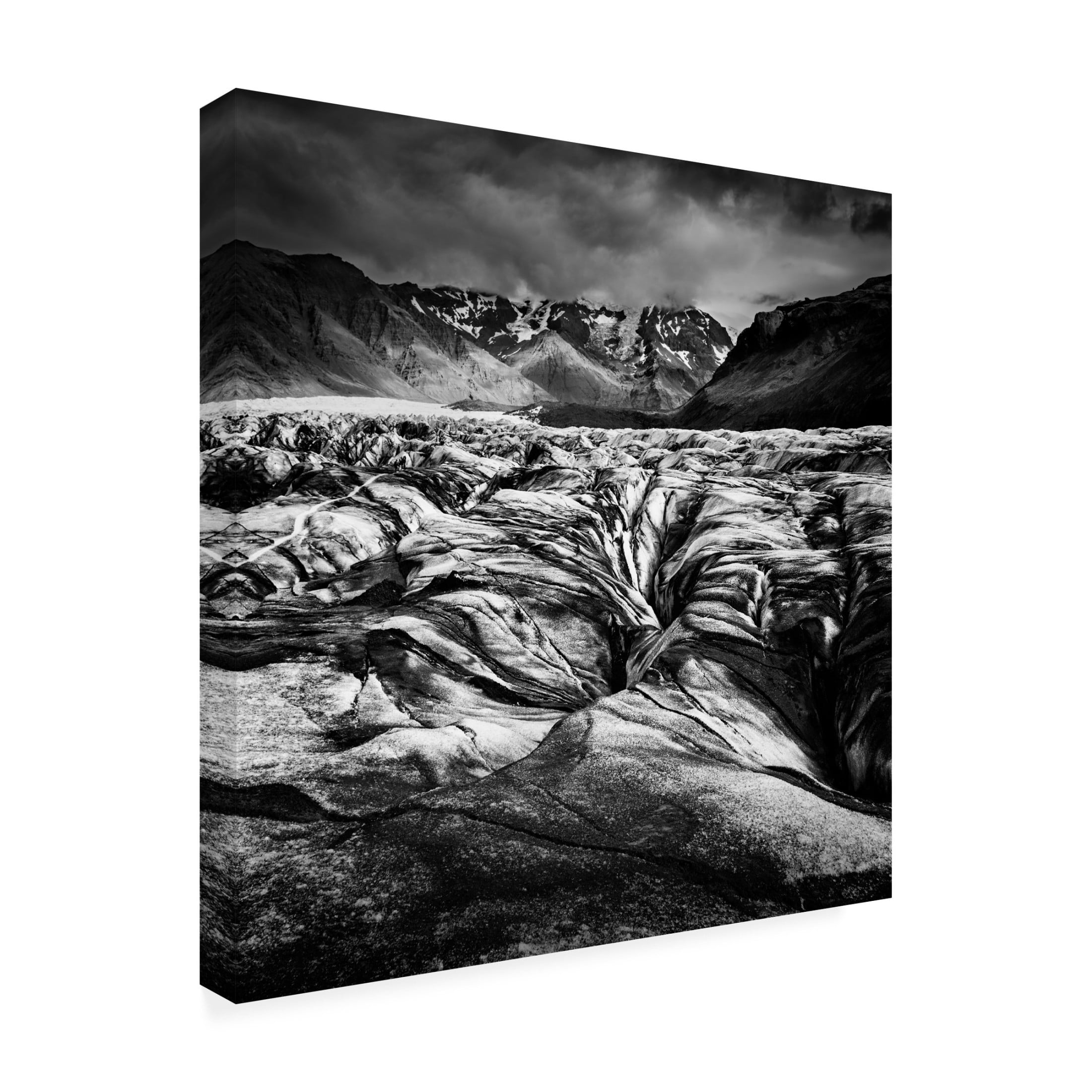 Canvas Wall Art - George Digalakis 'The Black Glacier' Wall Art for Living Room, Bedroom, or Office D?cor by Trademark Fine Art - 14 x 14 Inches