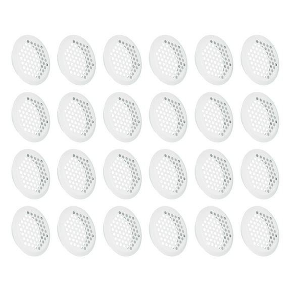 24Pcs Circular Air Vents Cover Soffit Vent 50mm/2" Stainless Steel Soffit Vent Cover White