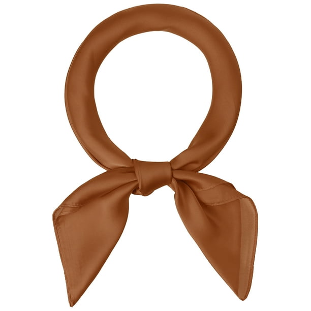 Bufandas de mujer de 70 cm, pañuelo cuadrado puro de Color liso liso, pañuelo para el cuello, pañuelo para el cuello Caramelo 70x70cm/27.56x27.56(LxW)