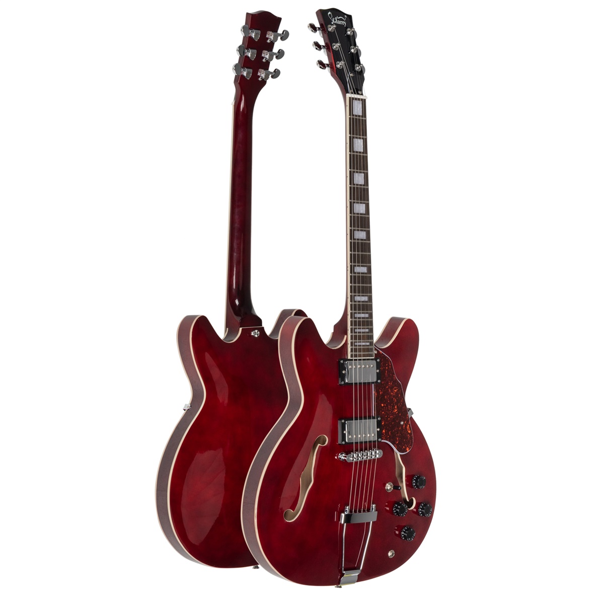 Glarry GIZ101 Electric Guitars SemiHollow Body Trapeze Tailpiece