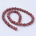 thumbnail image 2 of 5 Strand Natural Sesame Jasper/Kiwi Jasper Beads Strands Frosted Round 8~8.5mm Hole: 1mm 47pcs/strand 15.5 inch, 2 of 2