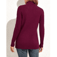 thumbnail image 5 of PrettyGuide Women's Tunic Sweater Cable Knit Mock Neck Pullover Long Sweater Tops, 5 of 5
