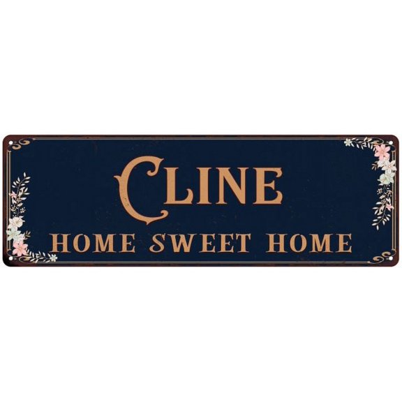 CLINE Home Sweet Home Victorian Look Gift 6x18 Metal Sign 206180046282