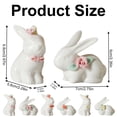 thumbnail image 3 of Set of 2 Mini Ceramic Rabbit Figurines, Porcelain Easter Bunny Decorations, Cute Tabletop Ornament for Home, Tea Ceremony Pet, and Gift, 3 of 7