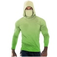 thumbnail image 2 of Puntoco Men Long Sleeve Shirt Men’s UPF 50+ Hoodie Shirt with Mask Long Sleeve Permanent UV Sun Protection Neck Gaiter Performance T for Outdoor Green XXL(XXL), 2 of 5