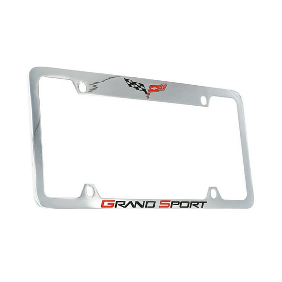 Chevrolet Corvette C6 Grand Sport Chrome Plated Metal Top Engraved License Plate Frame