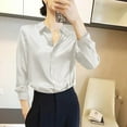 thumbnail image 2 of GigrtiJin Womens Fall Button down Shirts Long Sleeved Lapel Solid Color Shirt Fashion Casual Comfy Loose Tops, 2 of 5