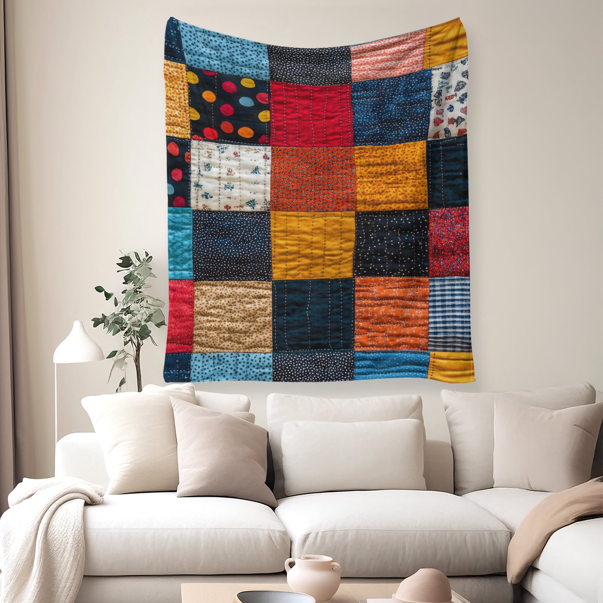 Flannel Fleece Throw Blanket, Soft Large Throw Blanket, Lightweight Cozy Plush Throw Blanket Fit Sofa Bed, 30"x40", Patchwork Floral Pattern