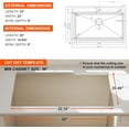thumbnail image 7 of 33 Inch Gold Drop In Kitchen Sink 33x22 Workstation  Coating Topmount Stainless Steel Single Bowl Sinks 33" x 22" x 9", 7 of 7