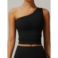 thumbnail image 2 of Women'S One Shoulder Tank Tops Sleeveless Slim Fit Cropped Tee Shirt Y2k Tops, 2 of 8