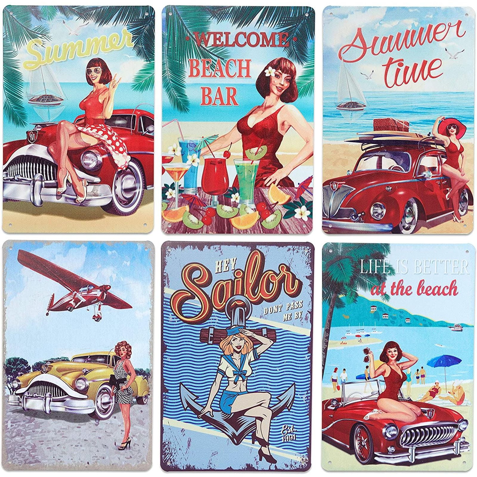Applying My Make Up classic vintage pinup METAL TIN SIGN POSTER WALL PLAQUE 