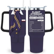 Flight Attendant Gifts Flight Attendant Tumbler Cup Flight Attendant Gift For Women 40 Oz Travel Mug With Lid Straw and Handle