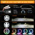thumbnail image 5 of 7 Inch LED Headlight RGB Multi-Color Angel Eye Ring Light Compatible with Jeep Wrangler TJ, 5 of 15