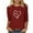 Wine, variant on fatyb Heart Tops for Women 3/4 Sleeve Crewneck Casual T Shirts Print Pullover Womens Tee Blouses