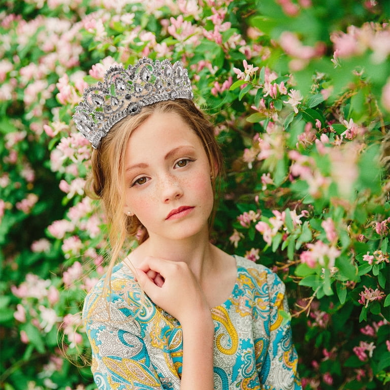 Silver Crystal Tiara Crown Headband Tiara Crown With Combs  display picture 3