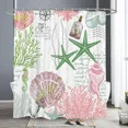 thumbnail image 3 of l Star Seashell Coral Shower Curtain Ocean Themed Shower Curtains for Bathroom Polyester Fabric Coastal Bath Curtains, 3 of 7