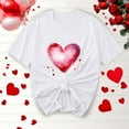 thumbnail image 2 of Jsaierl Women's Valentines Day Shirts Sweet Love Heart Graphic Tees Work Short Sleeve Blouse Crewneck Dressy Casual T-shirt Tops Valentines Day Gifts, 2 of 6