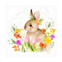 Jennifer Paxton Parker 'April Flowers & Bunny II' Canvas Art