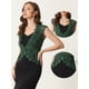 thumbnail image 2 of Cárdigan de Encaje sin Mangas Allegra K Blusa Elegante Verde oscuro M, 2 of 6