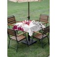 thumbnail image 3 of Outdoor Tablecloth with Umbrella Hole and Zipper, Valentine's Day Square Table Cloth 54x54 Inch Waterproof Tablecloth, Red Flamingos Roses Love Romance White Picnic Table Cover for Patio Camping, 3 of 7
