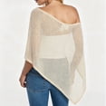 thumbnail image 3 of Women’s Open Knit Mesh Poncho Shawl, Lightweight Loose Batwing Sleeve See-Through Cape Cover Up S/M/L for Daily Casual Outfit, 3 of 5