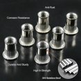 thumbnail image 3 of 50 Pcs Écrou Rivet Métrique en Acier Inoxydable 304, Kit d'Insertions Filetées à Tête Plate - M10, 3 of 5