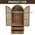 thumbnail image 4 of LLUMAMIN 70" Tall Arched Pantry Cabinet, Arch Hollow Kitchen Pantry Storage Cabinet with 2 Drawers and Hanging Rod for Dining Room, Living Room, Kitchen, Walnut, 4 of 11