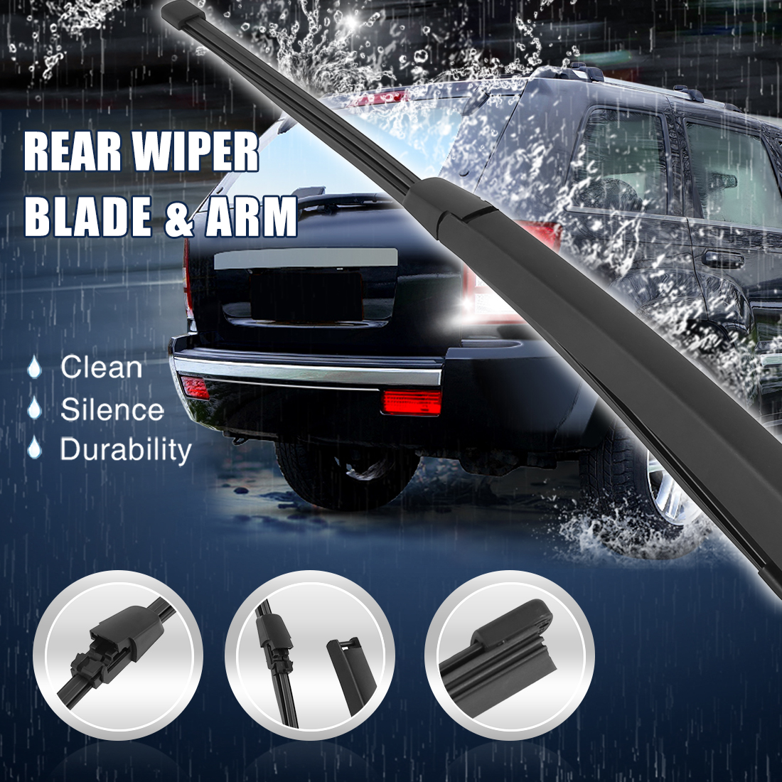 Unique Bargains Rear Wiper Blade Arm Set 335mm for Volkswagen Jetta 2011 to 2018 13"