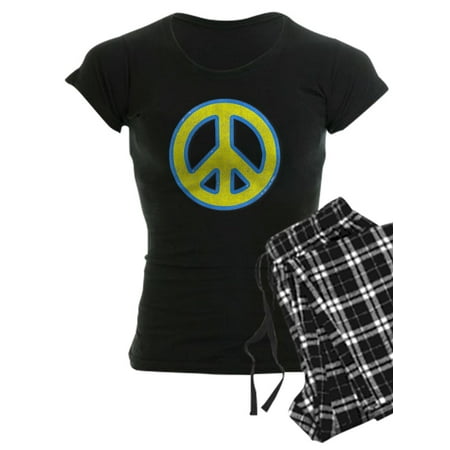 

CafePress - Ukraine Flag Ukrainian Pride Peace Symbol Pajamas - Women s Dark Pajamas