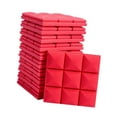 thumbnail image 4 of 12x paneles acústicos, paneles de espuma insonorizados de 12 "x 12" x 2 "para paredes, paneles de espuma acústica autoadhesivos para oficina, juegos y Rojo, 4 of 9