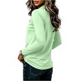 thumbnail image 4 of Garbnen Polo Shirts for Women V Neck Long Sleeve Shirts Women Casual Fitted Outdoor Lightweight Trendy Work Golf Shirt for Women Green M, 4 of 7
