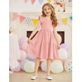 thumbnail image 3 of Arshiner Toddler Dress Girls Backless Tiered Summer Dresses Cute Swing Beach Sundress with Pockets, 3 of 5