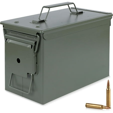 M2A2 50 Cal Ammo Can Army Green Ammo Storage Container with Front Latch System Steel Military Grade Case