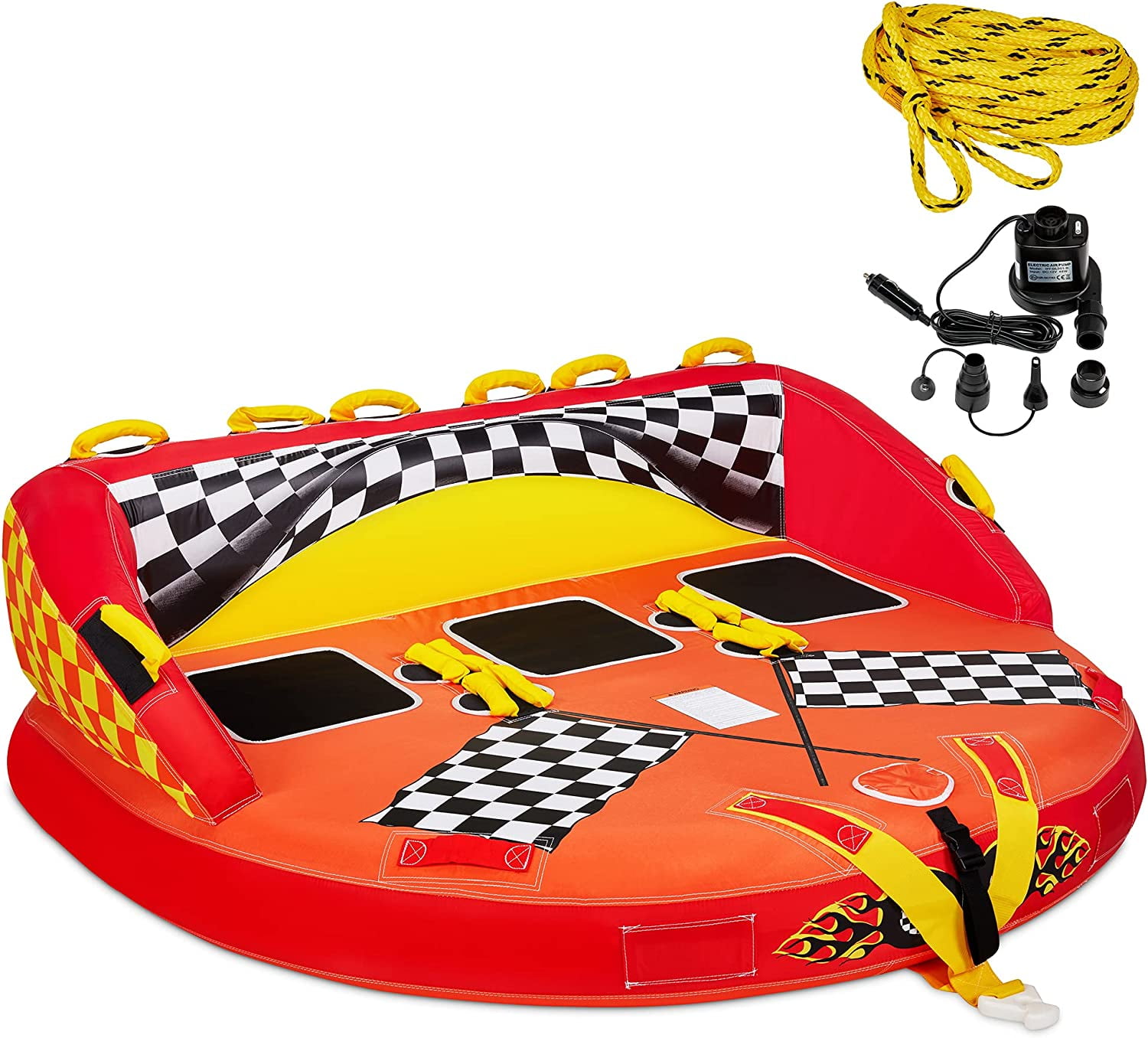 Sunny & Fun Towable Water Tube, 2 & 3 Person Inflatable Floating Raft