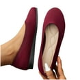 thumbnail image 4 of Summer Saving Clearance! Tuobarr Womens Dress Shoes Womens Multicolor Round-Toe Flats Shoes Lightweight Soft Sneakers Casual Shoe Wine US Size 6.5, 4 of 4