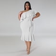 thumbnail image 4 of AURA Women Plus Size Sleeveless Midi Dress Casual Slim Fit Summer Ruffle Hem Dress, 4 of 7