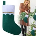 thumbnail image 2 of 6Pack Felt Green Christmas Stockings, 14.2 Inches Personalized Christmas Stockings, White Cuff with Gold Trim DIY Christmas Stockings for Family Holiday Christmas Party Decorations, 2 of 8