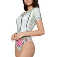 thumbnail image 3 of Picia Vintage Wood with Floral Womens One Piece Swimsuits Modest Tummy Control Bathing Suits Lace Up Slimming Swim Suit-Large, 3 of 9