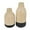 Light Brown Colorblock Abstract Cylinder S/2 9", 7"H, variant on DecMode 12", 10"H Colorblock Black Wood Vase with Light Brown Wood Tops, Set of 2