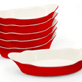 thumbnail image 6 of Au Gratin Baking Dishes, by Kook, Mini Casserole Dish, Set of 6, for Banana Split, Oven an Microwave Safe, Dishwasher Safe, Ceramic Serving Dishes, Lasagna & Cobblers, Individual Serving, 12 oz (Cher, 6 of 6