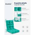 thumbnail image 3 of ZEOLABS Outdoor High Back Chair Cushions Set of 4,Waterproof All-Weather Tufted Seat Back Patio Furniture Cushions with Ties for Lawn Adirondack,Rocking Chair, 45x22 Inch, Teal, 3 of 5