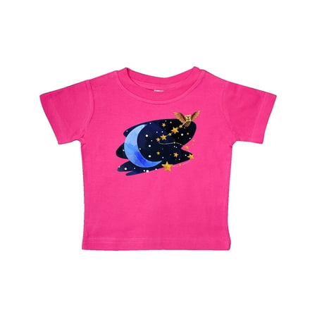 

Inktastic Owl Decorating the Night with Moon and Stars Gift Baby Boy or Baby Girl T-Shirt